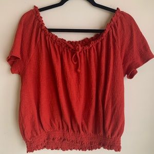 Burnt orange madewell shirt